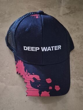 Deep Water Navy Hat with Pink Splash